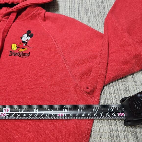 Disney Parks Womens Size S Red Mickey Mouse Embroidered Full Zip Hoodie Sweater - Picture 7 of 13